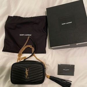 LOU MINI BAG IN QUILTED GRAIN DE POUDRE EMBOSSED LEATHER